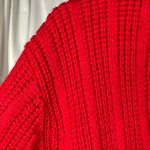 Cabin creek Vintage Red Knit Cardigan Sweater Womens Large Longline Ramie Cotton Photo 4