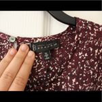 Bobeau  | maroon cream patterned bell sleeve blouse Photo 4
