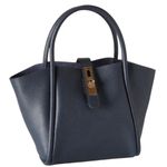 TMRW Studio Navy Mini Pebbled Leather Tote Photo 0