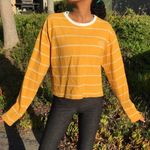 Urban Outfitters Yellow and white Striped crop top, long sleeve crop top, oversized crop top Photo 0