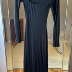 SKIMS : Black Ribbed Cotton Long Lounge Dress Photo 2