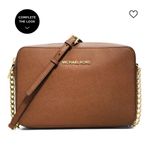 Michael Kors  Jet Set Large Saffiano Leather Crossbody Bag in Luggage NWT Photo 2