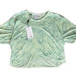 Gymshark Women’s Chalk Light Sage Green Paint Spatter Boxy Cropped Top Sz Small Photo 7