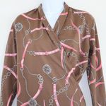 Melly M dress Equestrian Print Faux Wrap S Photo 3