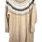 Lane Bryant Fair Isle Turtleneck Sweater Dress Beige Tan Black White Size 26/28 Photo 0