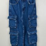 The Ragged Priest Denim Cargo Midi Skirt Womens 28 Blue Jean Edgy Chic Photo 2