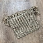 Natural Woven Straw Clutch Tan Photo 3
