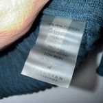 Peruvian Connection  Ribbed Long Sleeve Cotton Top Size Medium Teal Boat Neck Photo 3