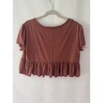 Arizona Womens  Jeans Withered Rose Peplum Cropped Top, Size M Photo 1