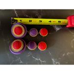 Funky Purple & Red Drop Earrings with a Blingy Twist Photo 6