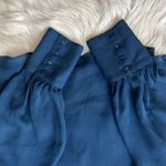 Amryllis Amaryllis Blue Cut-Out Ruffle Trim Long Sleeve Blouse Photo 2