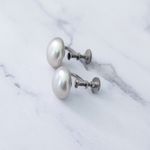 Vintage Screw On Earrings Faux Pearl Photo 2