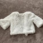 White Fuzzy Faux Fur Blazer Jacket SIZE L Size L Photo 7