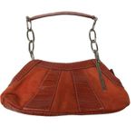 Chinese Laundry Y2K faux crocodile & orange mini baguette suede shoulder/handbag Photo 0