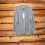 NWT Pinch Faux Fur Soft Cardigan Knit Sweater S M Blue Photo 1