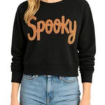 Cynthia Rowley  Sequin Spooky Pullover Halloween Top Size Medium NWT Black Orange Photo 0