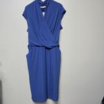 MM.LaFleur  Hailey Wrap Dress Blue Size +2 NWT New Cerulean‎ Career Academia Photo 7