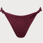 Berlook Burgundy Jacquard Knot Bikini Bottom 70 Red Photo 6