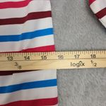 Spanx  Swim Shirt Rash Guard‎ Ocean Stripe Hibiscus Crew Neck Long Sleeve Medium Photo 2