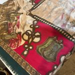 Vintage Red & Green Horse Girl Printed Oversized Square Scarf Wrap Photo 8