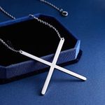 Silver Initial Stainless Steel Pendant Necklace Letters A Photo 1