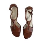 Chadwick's Chadwick’s Women's Brown Leather T-Strap Wedge Sandals Size 7.5 Photo 3