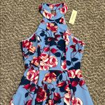 Francesca's Collections Blue and Red Floral Dress Size XS Photo 5