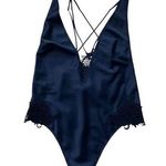 Victoria's Secret  Blue Satin Lace Bodysuit Women Size XS | 51-31* Photo 0