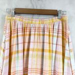 American Eagle  Madras Skirt Size Medium Linen Blend Plaid Boho Cottage Preppy Photo 3