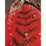 VTG Lisa International Sz PM Ugly Christmas Sweater Vest Real Jingle Bells Snow Red Photo 3