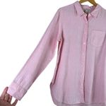 L.L.Bean  100% Linen Button Up Shirt in Pink, Size Medium‎ Photo 5