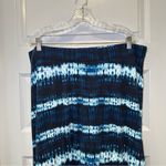 Faded Glory  Blue Shibori Dye Print Shark Bite Hem Skirt 2X Photo 2