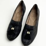 Aerosoles Black Plaid Touchpad Heel Rest Tassel Block Heels Loafers, Size 7.5 Photo 10