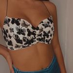 The Vintage Shop Black And Gray Vintage Butterfly Lace Up Crop 🦋  Photo 3