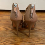 Badgley Mischka Mark & James  Leather Stiletto heel peep toe bootie Brown Size 10 Photo 3