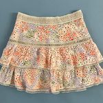 Alice + Olivia Kirsten Embroidered Eyelet Posy Garden Ruffle Mini Skirt Photo 6