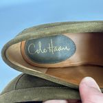 Cole Haan  Size 6.5 Olive Green Suede Leather Block‎ Heeled Loafer Dark Academia Photo 4