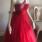 Masquerade Red Prom Dress Photo 2