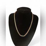 SLIDE JEWELRY SET 18k Gold plated Cuban chain necklace & bracelet with green Photo 1