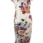 Altar'd State White Floral Print Lace Trim Off-Shoulder Dress Size Small Photo 0