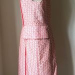 David Meister  White and Orange Lined Dress Size 12 Photo 2