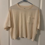 SO Oversized Boxy Pocket Soft Beige Tee, Sz L Tan Size L Photo 0