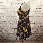 Free People Intimately Black Floral Chemise Dress Photo 5