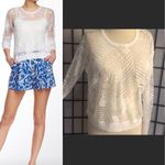 Parker  Sheer Leaf Burnout Crewneck Sweater… Photo 1