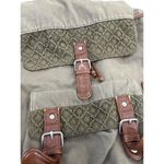 Cape Juby Womens Green Denim & Faux Leather Backpack 14x16 SKU 7057 Photo 1