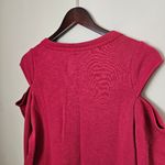 Chaser  Sweatshirt Top Cold Shoulder Crewneck Pink Long Sleeve Casual Athleisure Photo 5