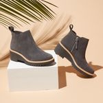 Toms Women's Maude Side Zip Booties- Forged Iron Suede- Size 6 Photo 5