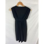 Norma Kamali Pleated V Neck Black Dress Size XS Photo 5