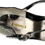 Max Studio  size 6.5 M mary jane heels pumps genuine snakeskin‎ leather gray Photo 5