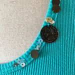 belle du jour  Aqua Mint Tank Coin Sequin Neckline Ribbed Womens Large Top Photo 7